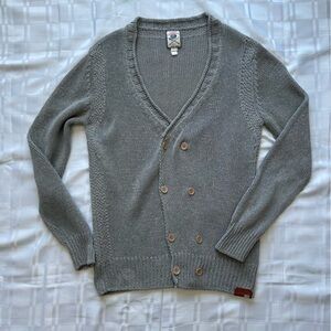 Diesel Double Breast Button-Front Loose Knit Grey Cardigan Sweater